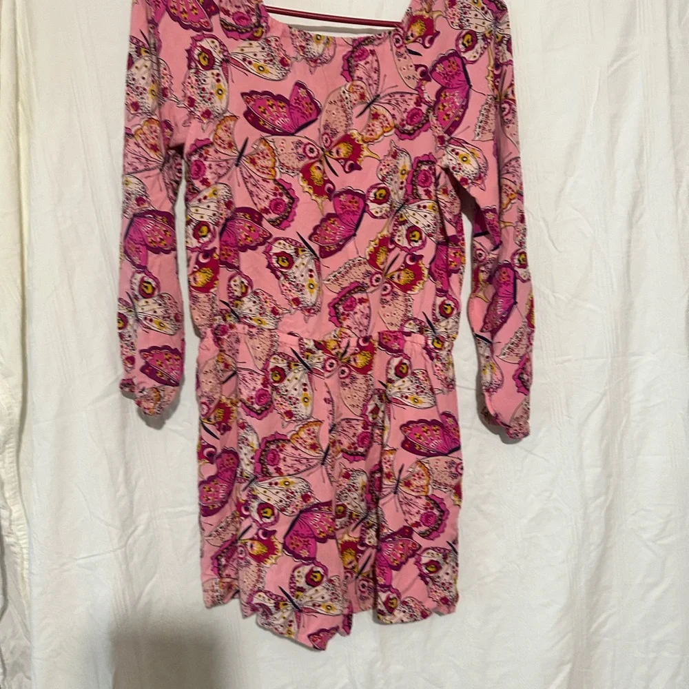 The Children's Place Pink Butterfly Print Romper size 14
